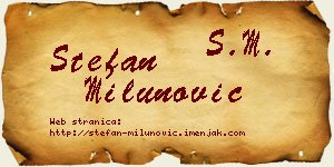 Stefan Milunović vizit kartica